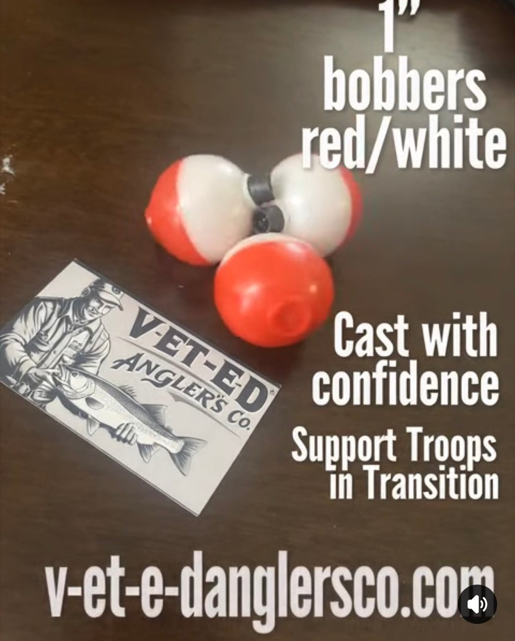 1" RED-White Bobbers
