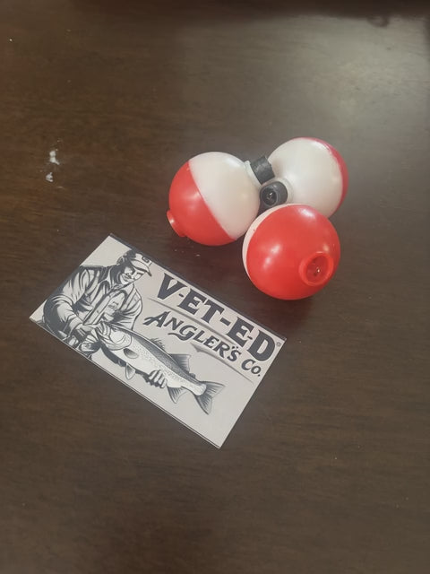 1" RED-White Bobbers